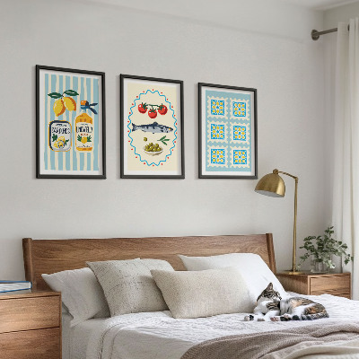 Set 3 slike u okviru Ilustracije kuhinje u mediteranskom stilu