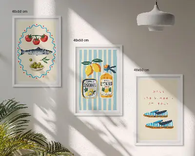 Triptih u okviru slike s motivom talijanskih okusa