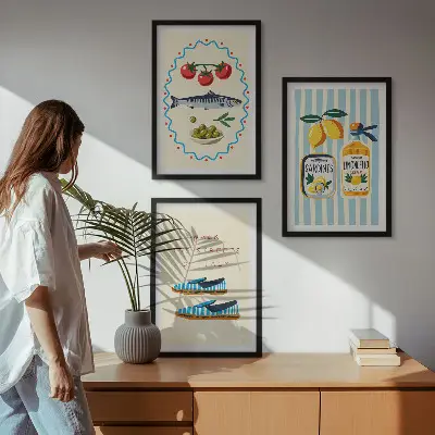 Triptih u okviru slike s motivom talijanskih okusa