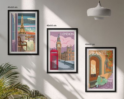 Zidna galerija Pogledi Pariz London retro