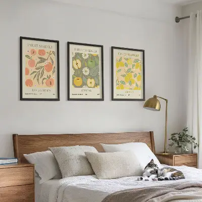 Retro plakati s motivima voća triptih u okviru