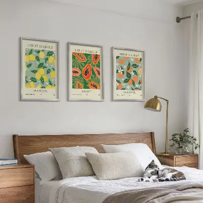 Zidna galerija voćni plakati s motivima limuna i papaje