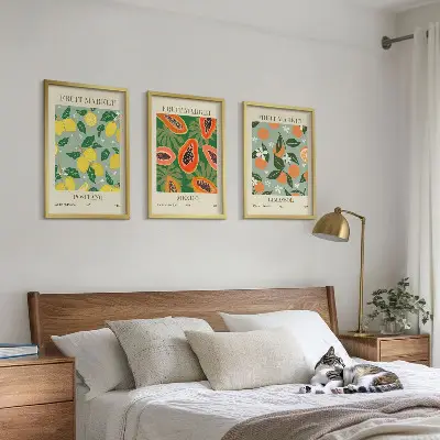 Zidna galerija voćni plakati s motivima limuna i papaje