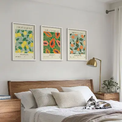 Zidna galerija voćni plakati s motivima limuna i papaje