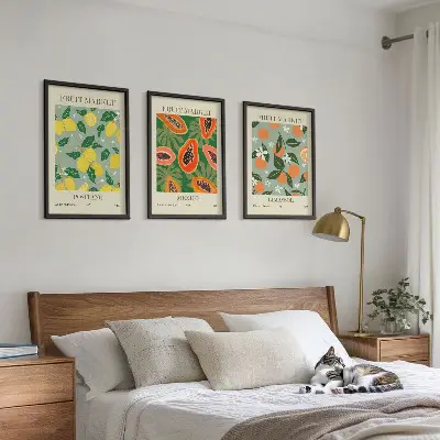 Zidna galerija voćni plakati s motivima limuna i papaje