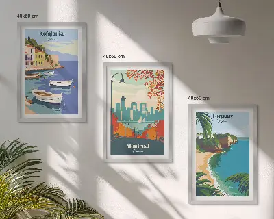 Zidna galerija gradski pejzaži Grčke, Kanade i Australije