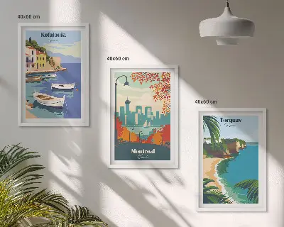 Zidna galerija gradski pejzaži Grčke, Kanade i Australije