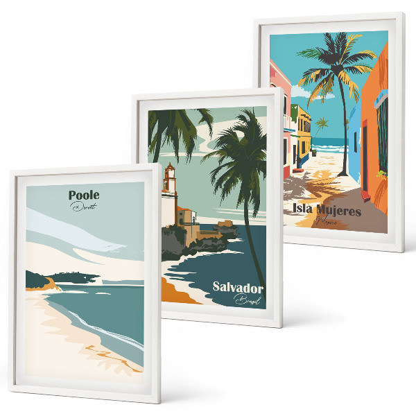 Set 3 slike u okviru Tropske plaže i palme