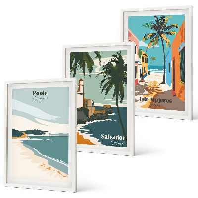 Set 3 slike u okviru Tropske plaže i palme