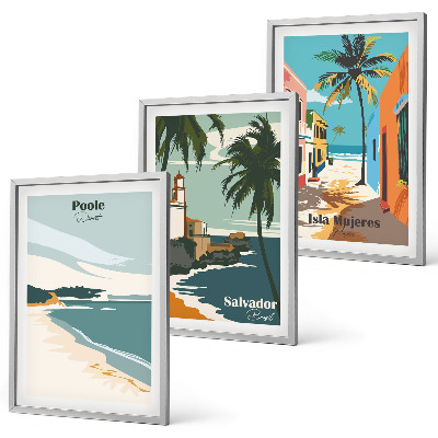 Set 3 slike u okviru Tropske plaže i palme