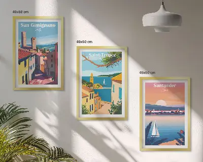 Talijanski gradski krajolici triptih u okviru