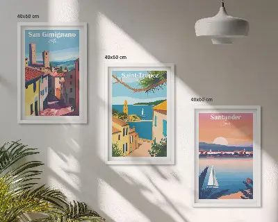 Talijanski gradski krajolici triptih u okviru