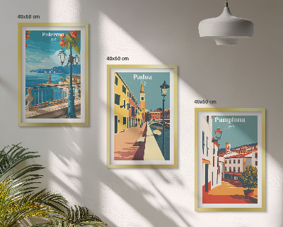 Triptih u okviru Retro gradske ilustracije