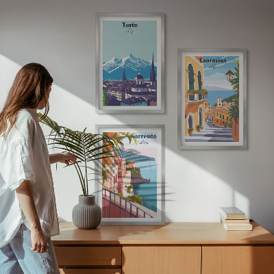 Zidna galerija Šareni retro gradski pejzaži