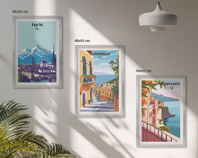 Zidna galerija Šareni retro gradski pejzaži
