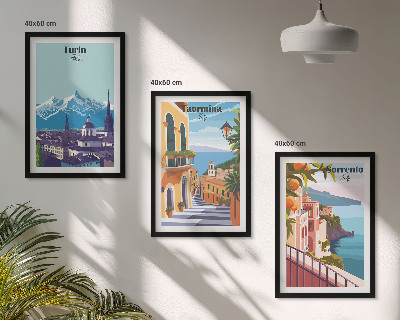 Zidna galerija Šareni retro gradski pejzaži