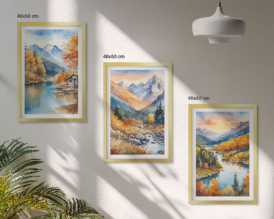 Zidna galerija Planinski krajolik rijeka jesen