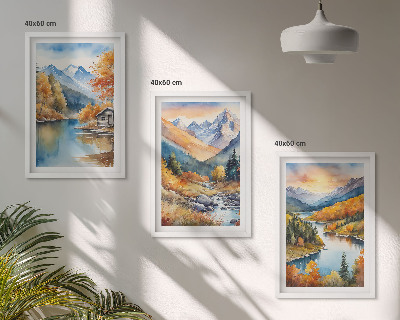 Zidna galerija Planinski krajolik rijeka jesen