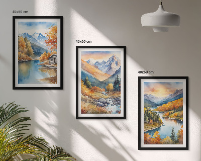 Zidna galerija Planinski krajolik rijeka jesen