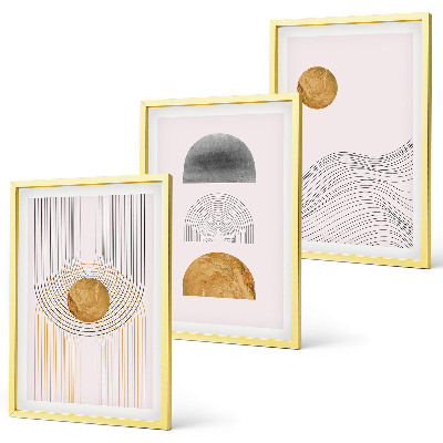 Zidna galerija Apstraktni oblici bež i siva boja