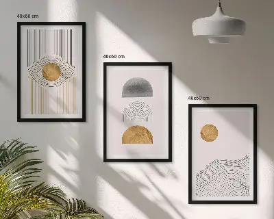 Zidna galerija apstraktni oblici u bež i sivoj boji