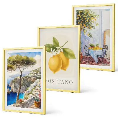 Pogled na Positano s limunima set od 3 slike u okviru