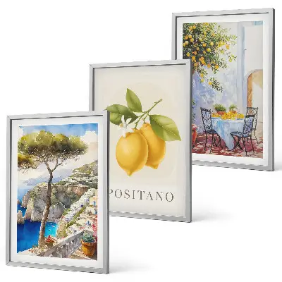 Pogled na Positano s limunima set od 3 slike u okviru