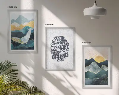 Set 3 slike Inspiracija apstraktnim planinama u okviru