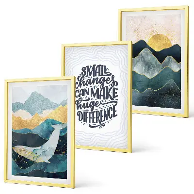 Set 3 slike Inspiracija apstraktnim planinama u okviru