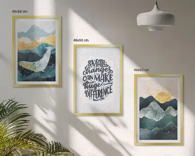 Set 3 slike Inspiracija apstraktnim planinama u okviru