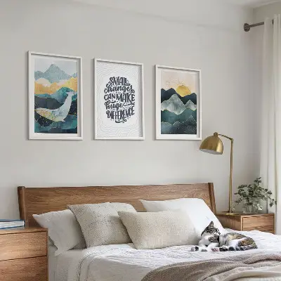 Set 3 slike Inspiracija apstraktnim planinama u okviru