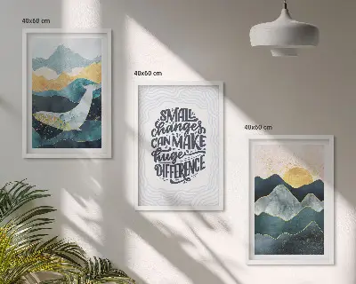 Set 3 slike Inspiracija apstraktnim planinama u okviru