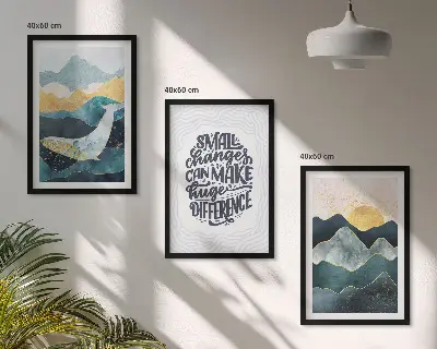 Set 3 slike Inspiracija apstraktnim planinama u okviru