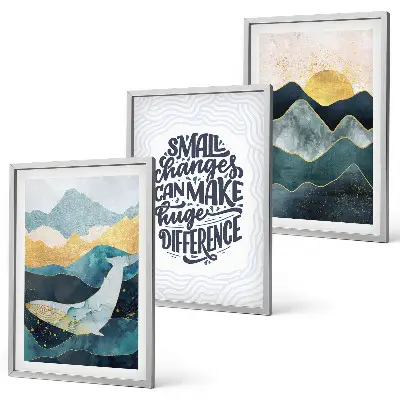 Set 3 slike Inspiracija apstraktnim planinama u okviru