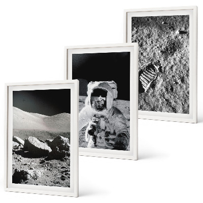 Triptih u okviru NASA-ine fotografije astronauta s Mjeseca