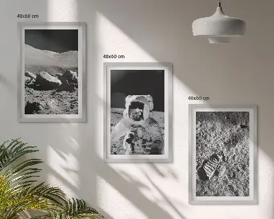NASA-ine fotografije astronauta s Mjeseca triptih u okviru