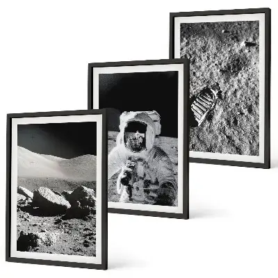 NASA-ine fotografije astronauta s Mjeseca triptih u okviru
