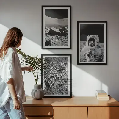 NASA-ine fotografije astronauta s Mjeseca triptih u okviru