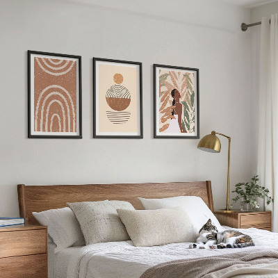 Set 3 slike u okviru Elegantni biljni uzorci i geometrija