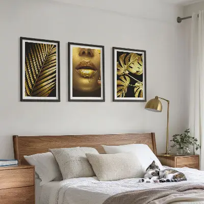 Zidna galerija motiv ženskih usta s lišćem monstere i palme