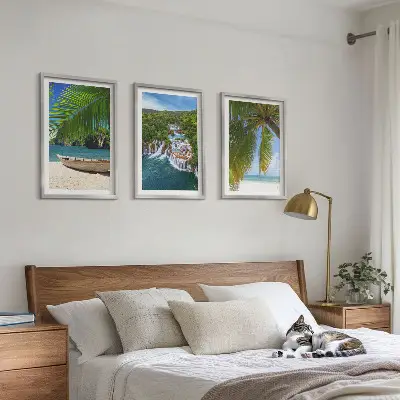Zidna galerija plaža, brod, slapovi i palme