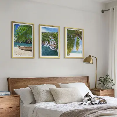 Zidna galerija plaža, brod, slapovi i palme