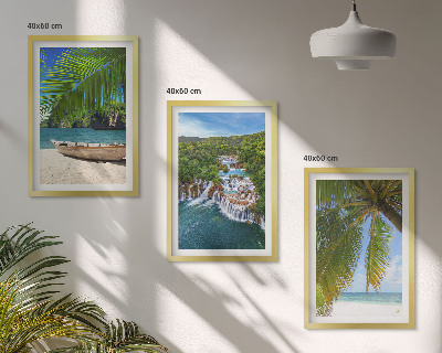 Zidna galerija Plaža, brod, slapovi, palme