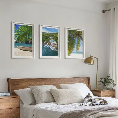 Zidna galerija plaža, brod, slapovi i palme