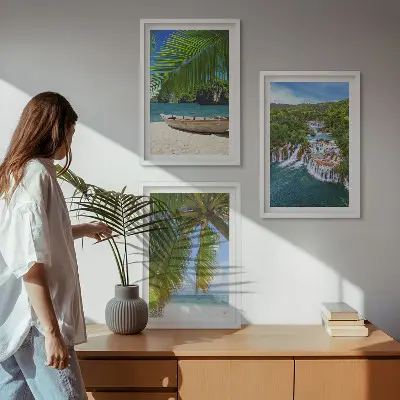 Zidna galerija plaža, brod, slapovi i palme