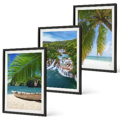 Zidna galerija plaža, brod, slapovi i palme
