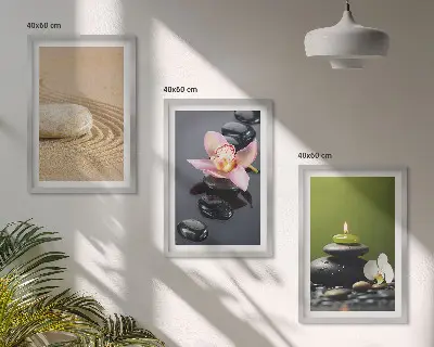 Zidna galerija s motivom opuštajućeg zen kamenja