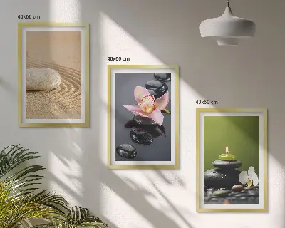 Zidna galerija s motivom opuštajućeg zen kamenja