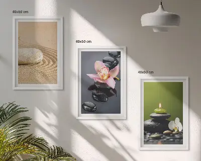 Zidna galerija s motivom opuštajućeg zen kamenja