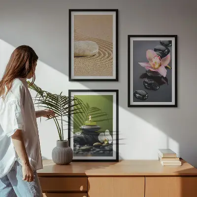Zidna galerija s motivom opuštajućeg zen kamenja